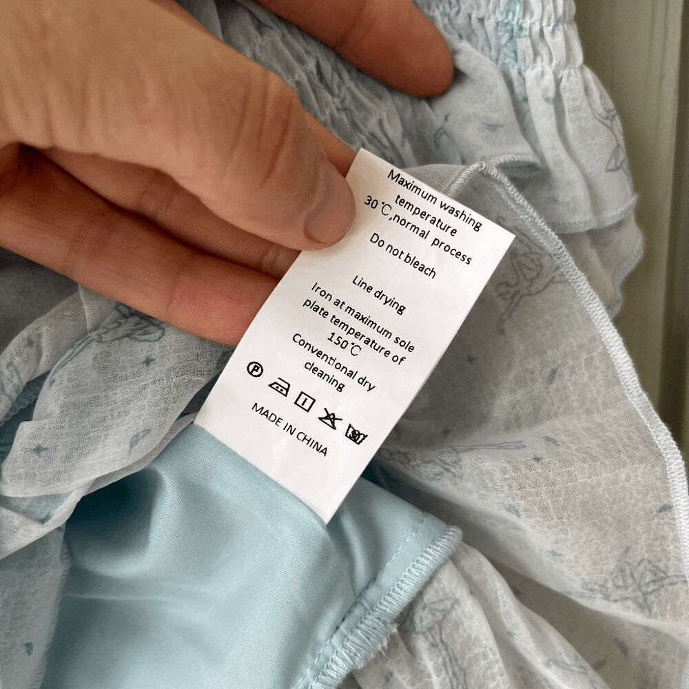 Simple Retro Ballet Wrap Top – Blue Ruffle Blouse with Lining – Size Small - Picture 10 of 10